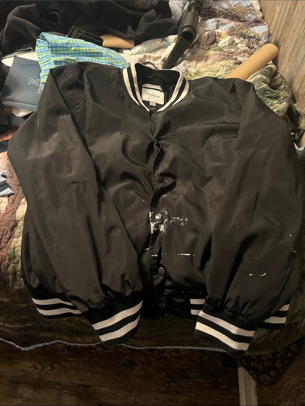 Goodfellow & Co Black and White Bomber Jacket